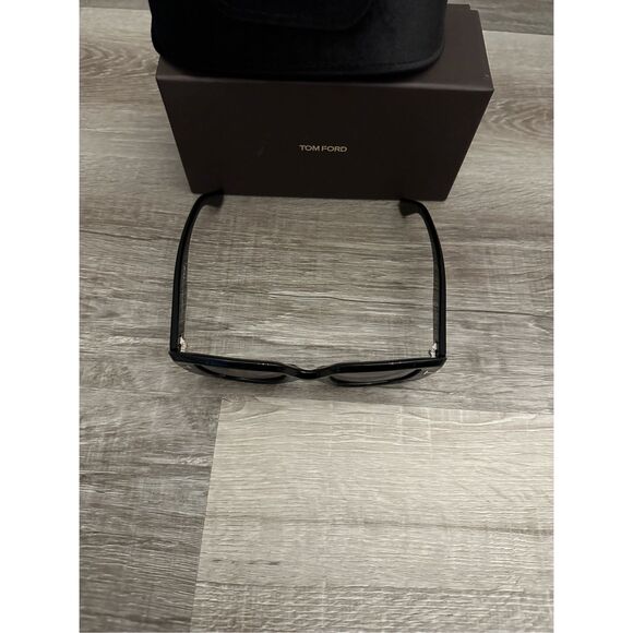 BNIB Tom Ford TF1157 ECO 52J Shiny Tinted Square Frame Sunglasses Dark Havana Br - Picture 10 of 12